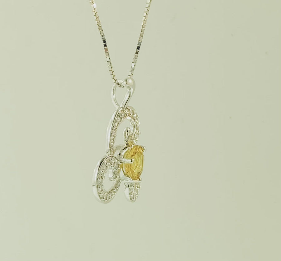 Round Pendant - White Gold