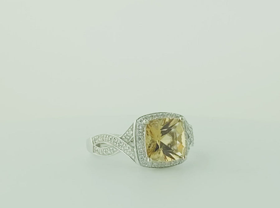 Square Cushion Ring - White Gold
