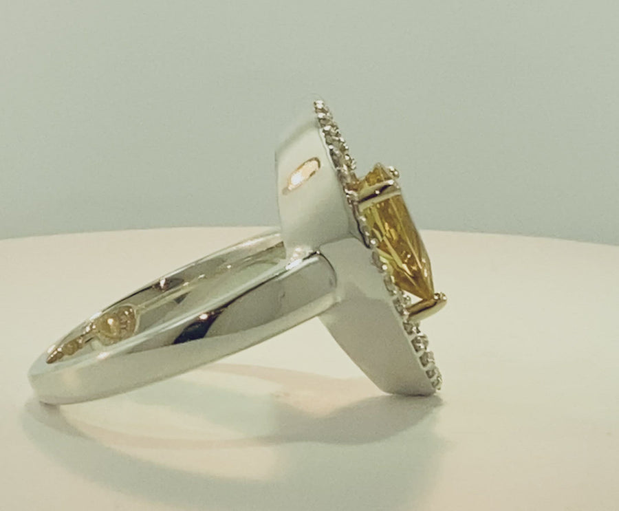 Pear Shape Vintage - Inspired Ring (Diamond Version)