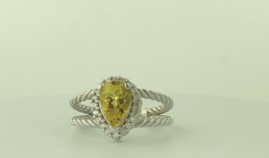 Pear Ring - White Gold