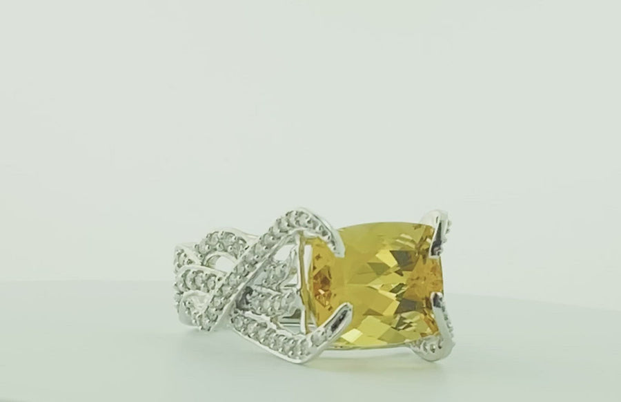 Antique Cushion Ring - White Gold