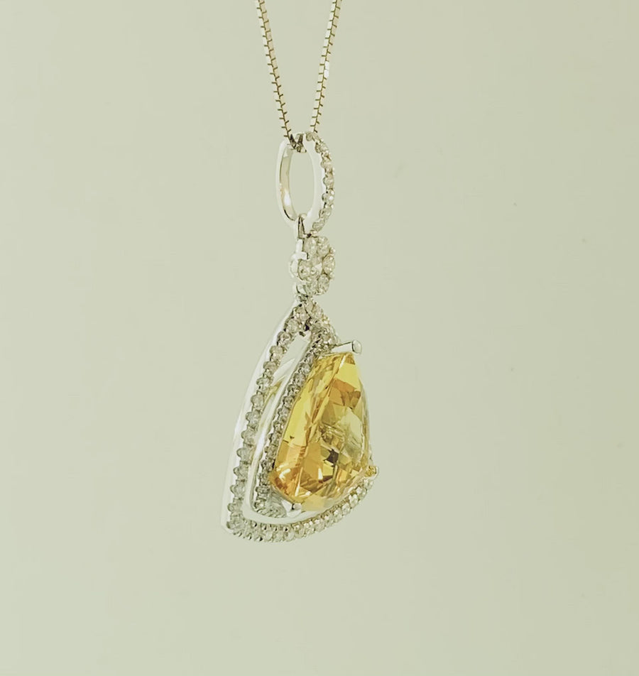 Large Trillion Pendant- White Gold