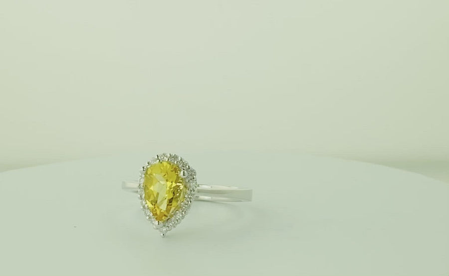 Pear Ring - White Gold