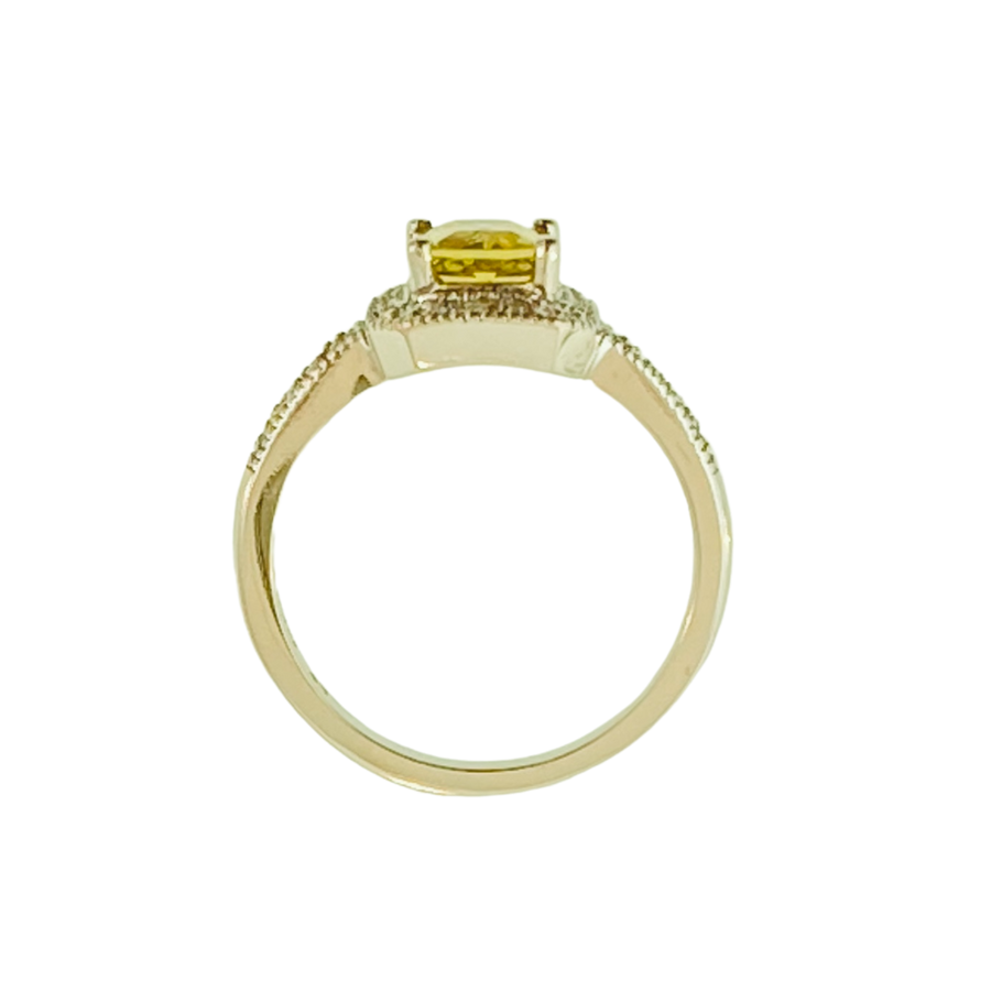 Antique Cushion Ring - White Gold