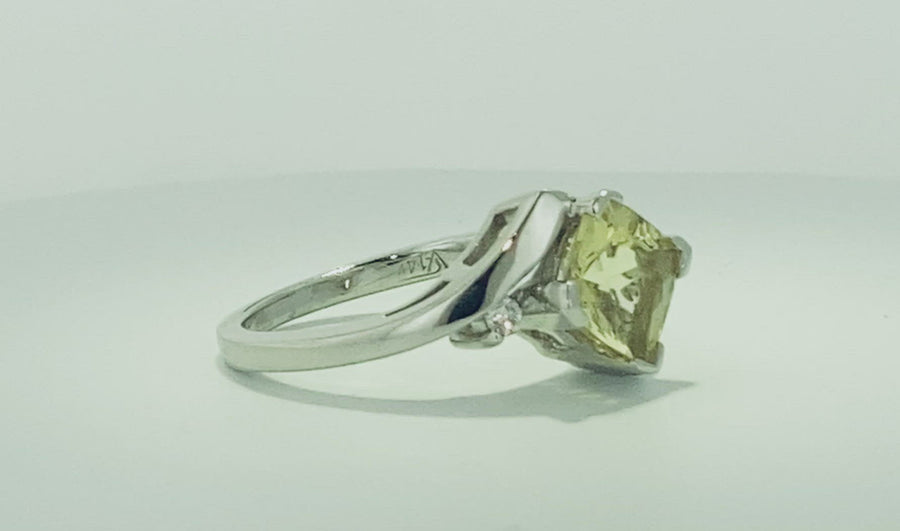 Square Cushion Ring White Gold