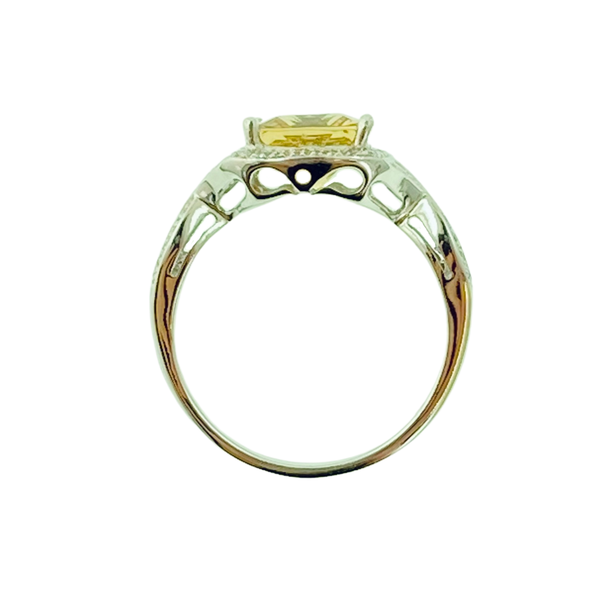 Square Cushion Ring - White Gold