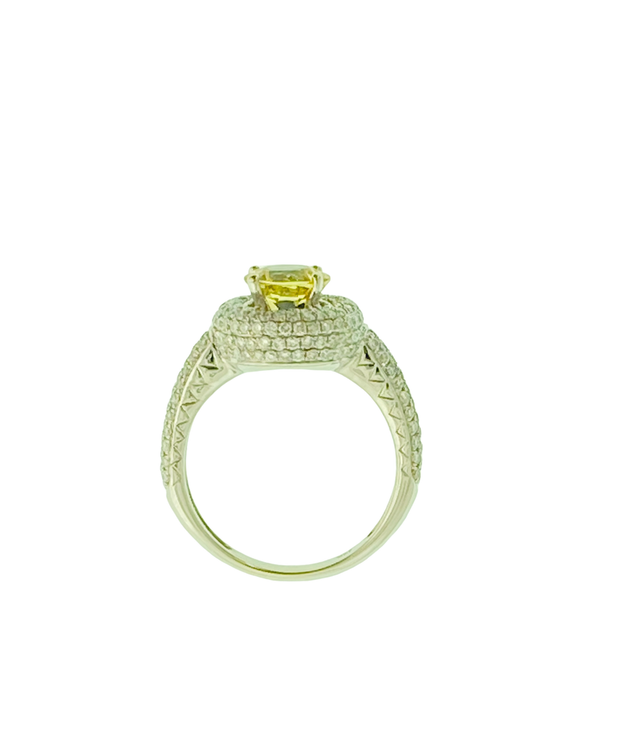 Round Ring Diamond Halo - White Gold