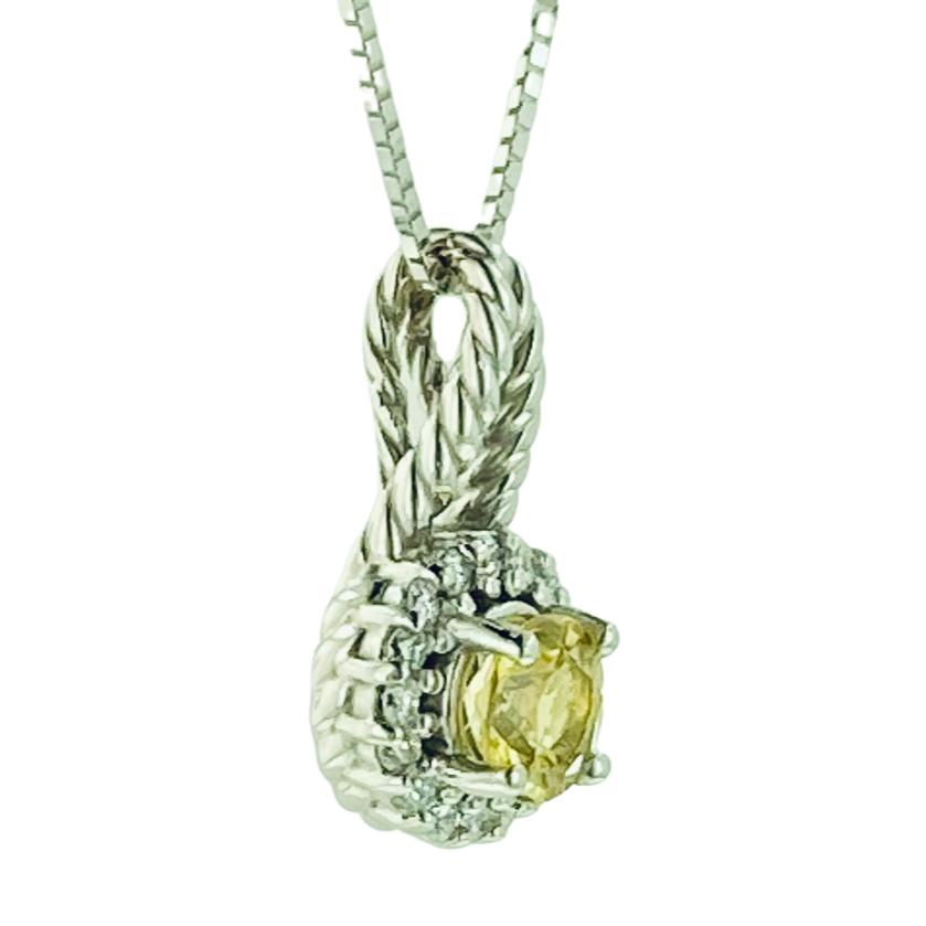 Round Pendant - White Gold