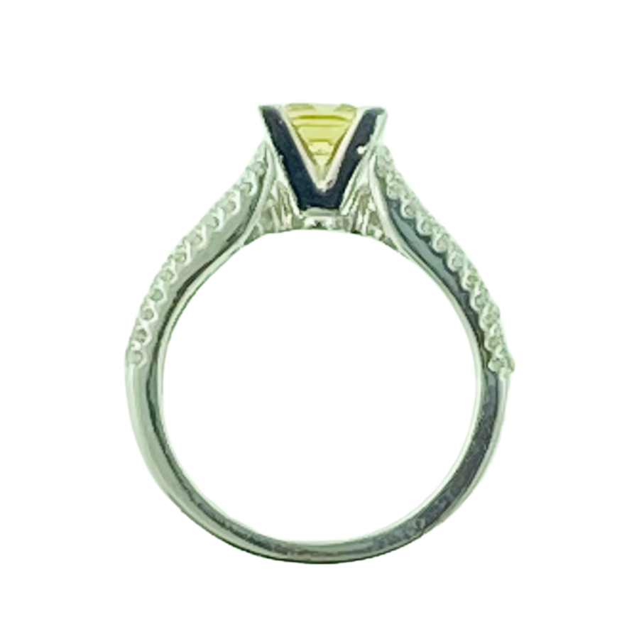 Square Cushion Ring - White Gold