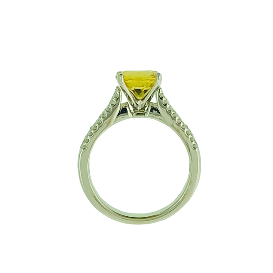 Round Ring With Diamonds - White Gold
