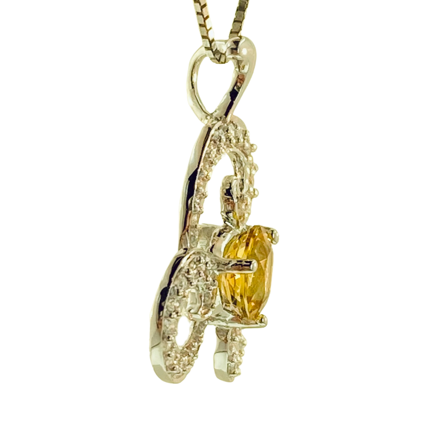 Round Pendant - White Gold