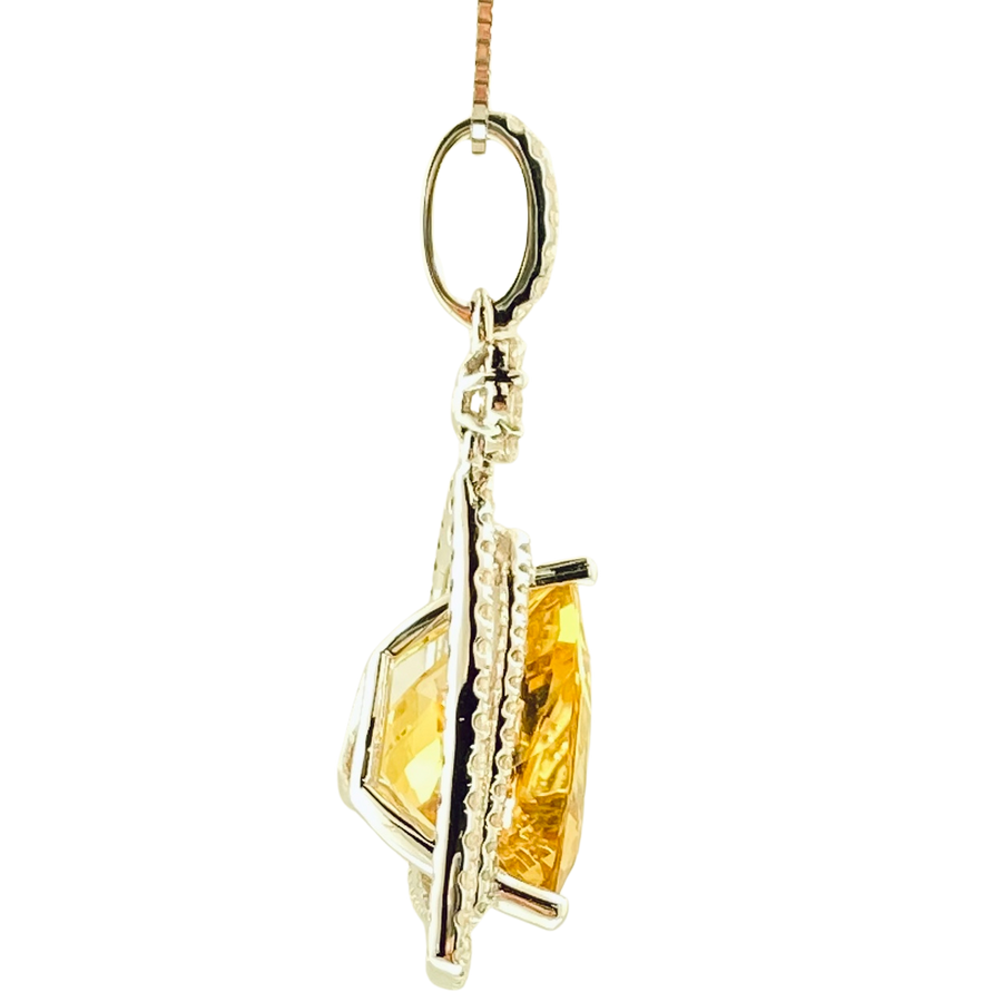 Large Trillion Pendant- White Gold