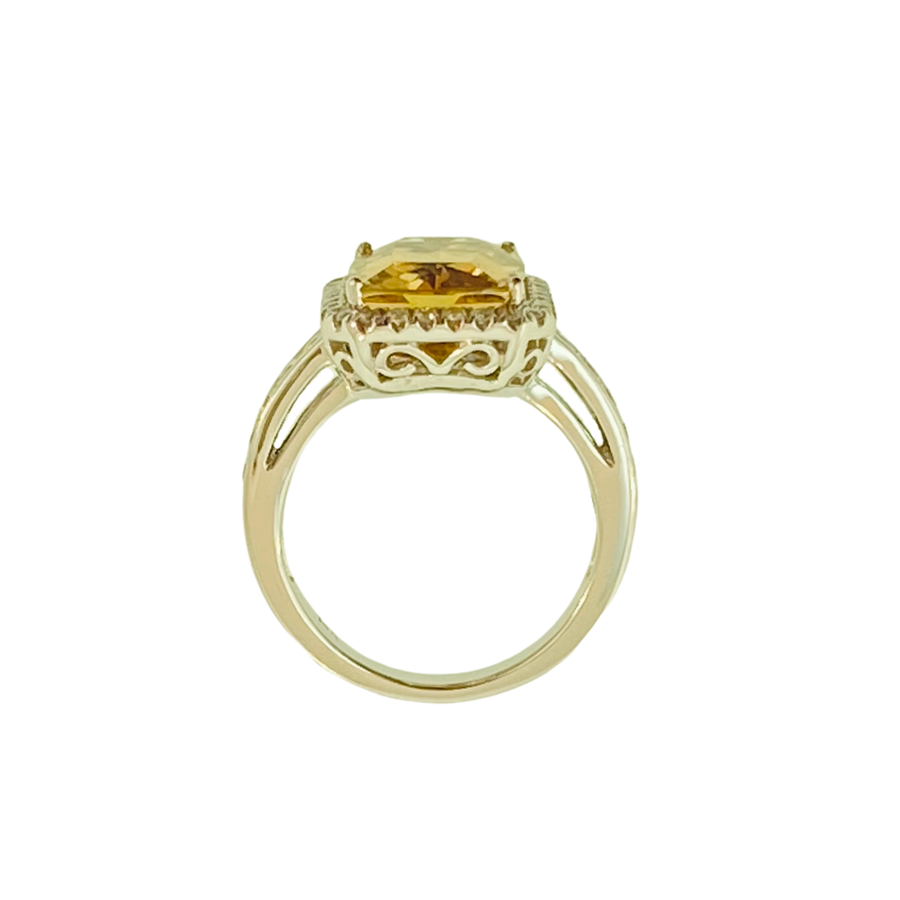Antique Cushion Ring - White Gold