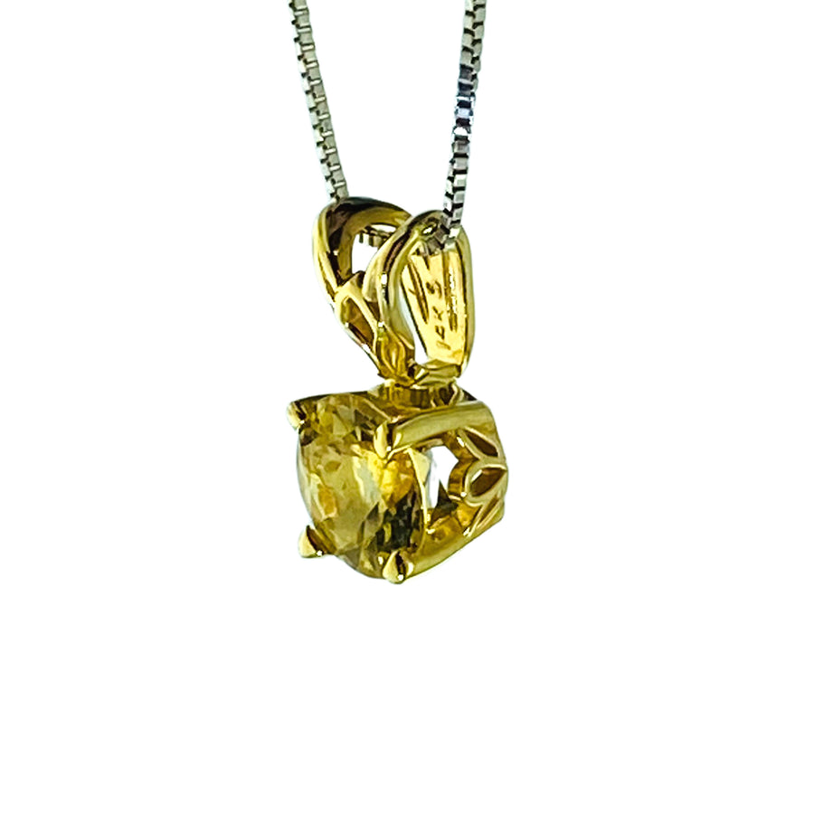 Scroll Solitaire Pendant 7mm Rd