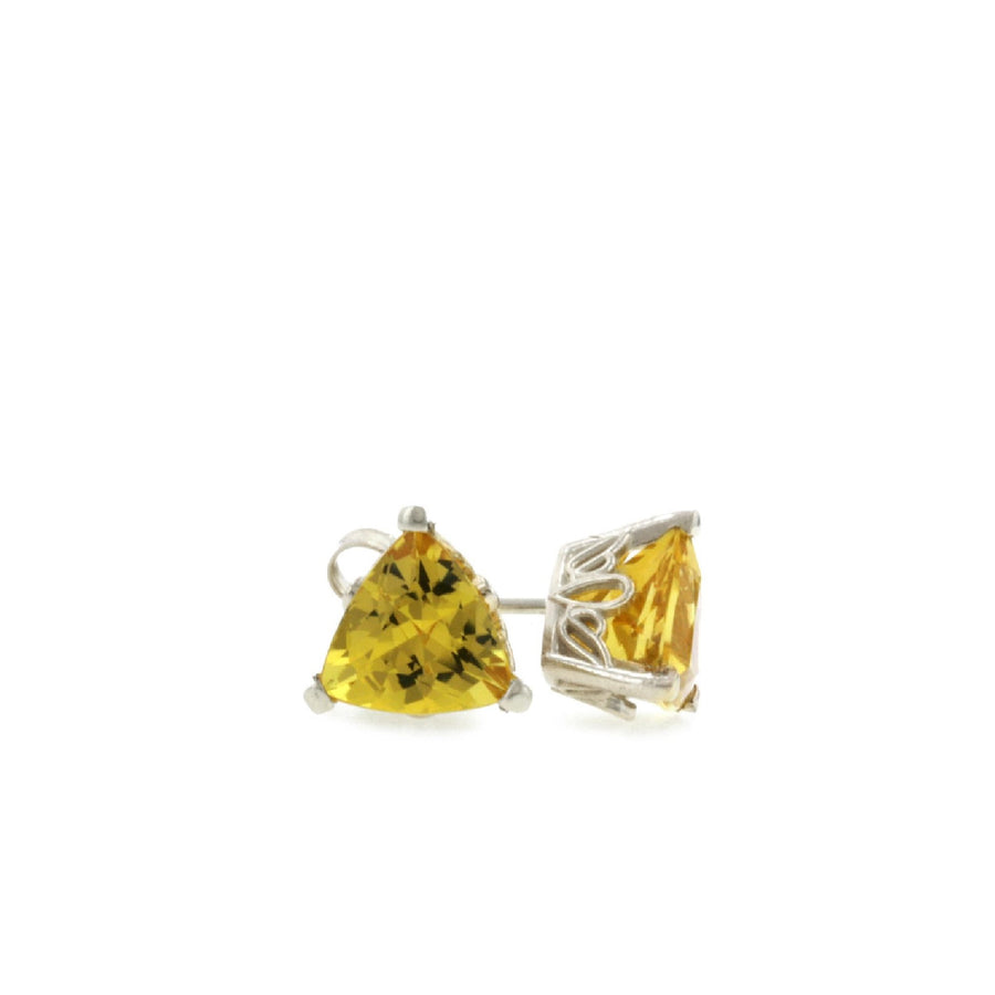 Trillion Crown Style Stud Earrings - White Gold (1.20ct.tw.)