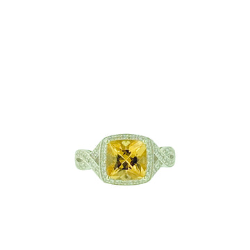 Square Cushion Ring - White Gold