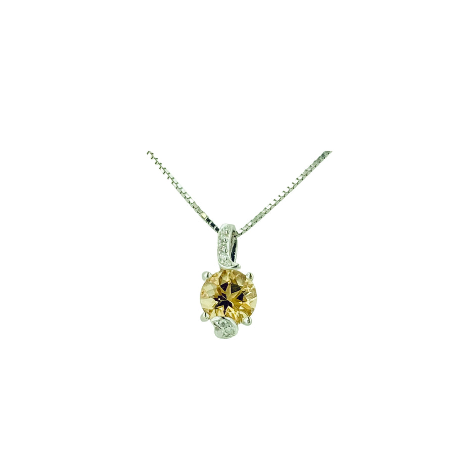 Round Pendant - White Gold