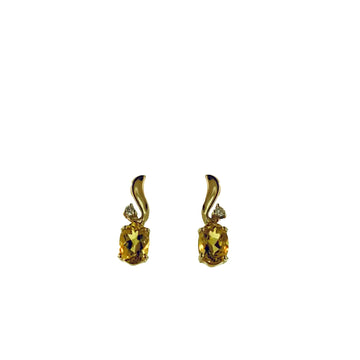Oval Cut Earrings - Yellow Gold