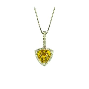 Trillion Pendant - White Gold