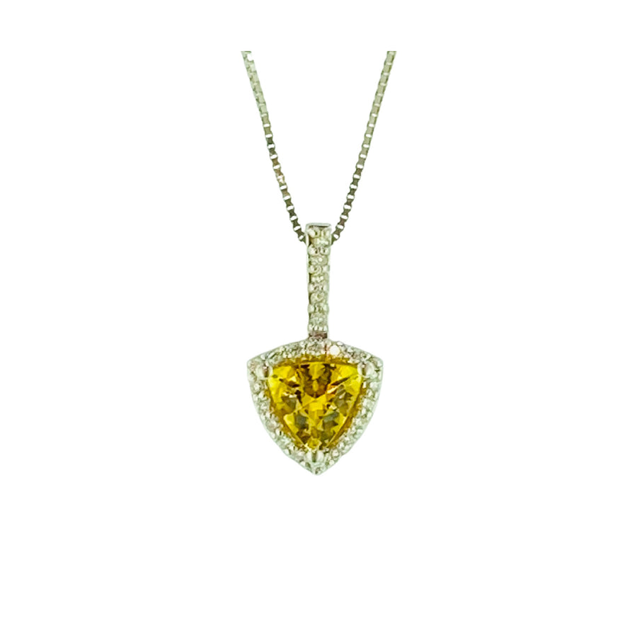 Trillion Pendant - White Gold