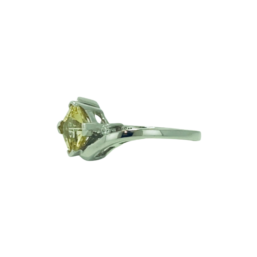 Square Cushion Ring White Gold