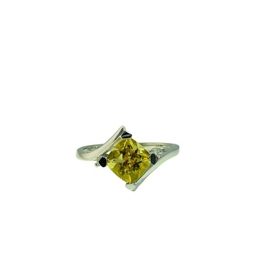Square Cushion Ring White Gold