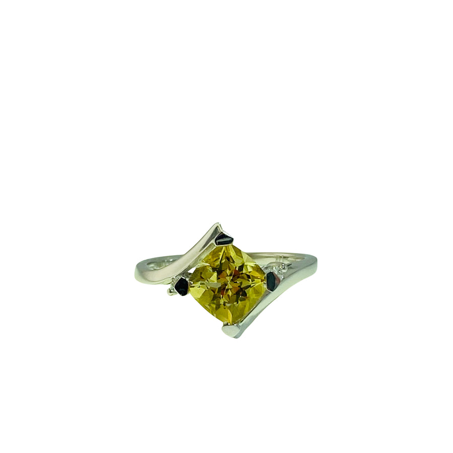 Square Cushion Ring White Gold