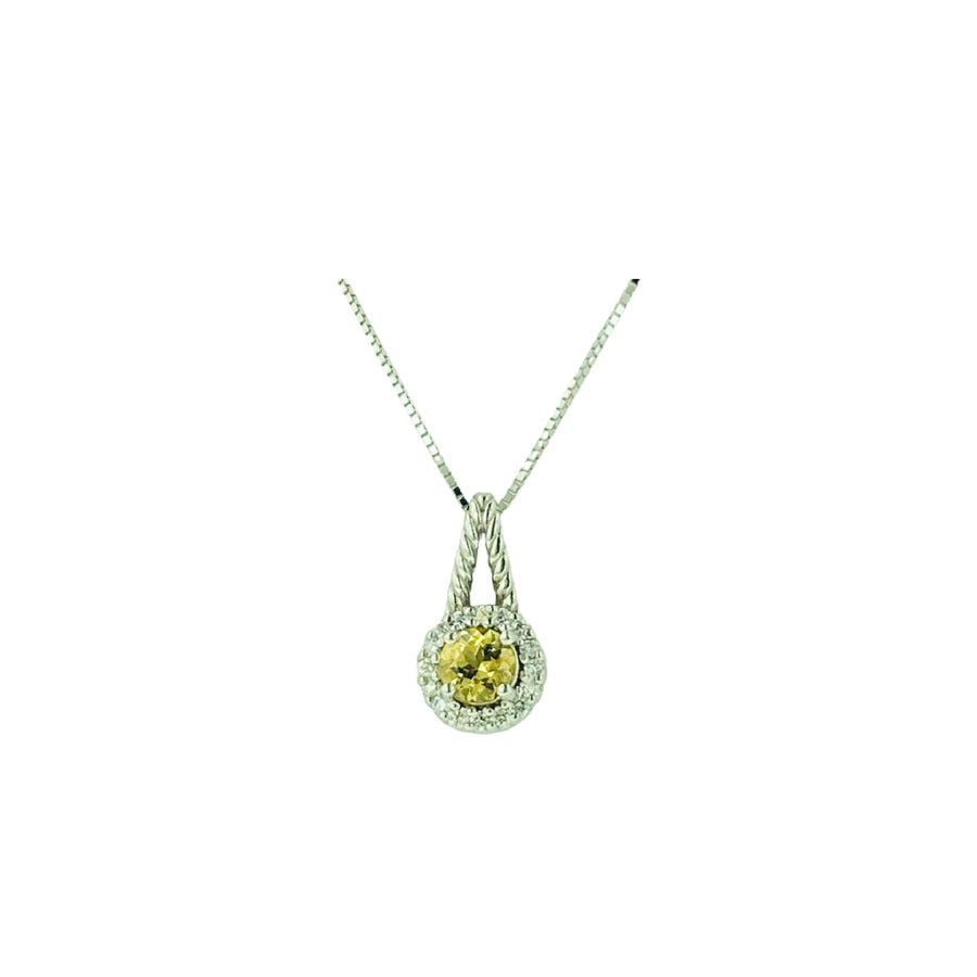 Round Pendant - White Gold