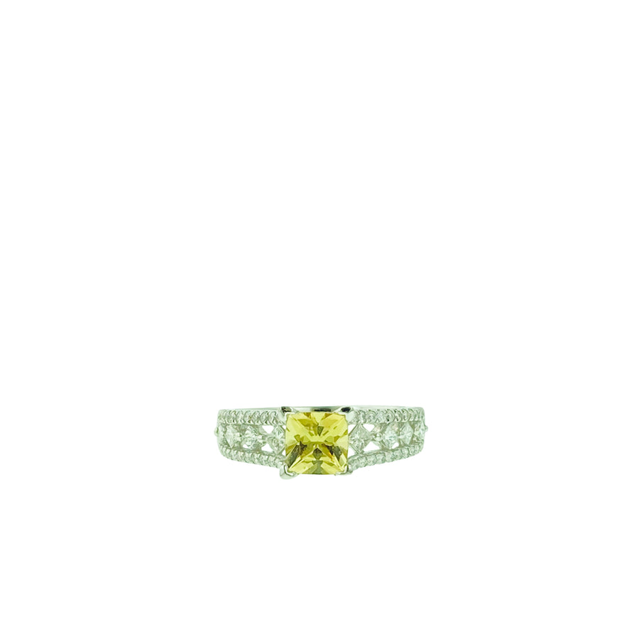 Square Cushion Ring - White Gold