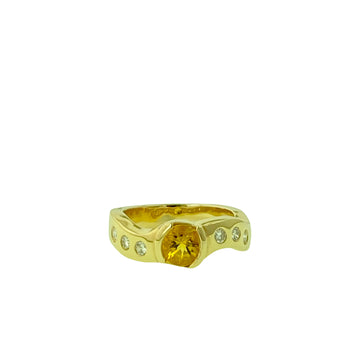 Unique Round Ring - Yellow Gold