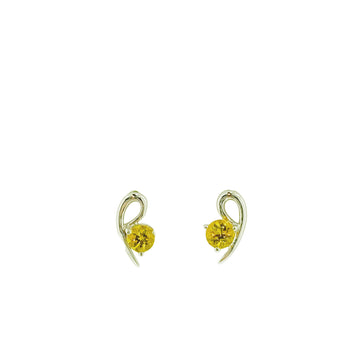 Round Swirl Earrings - White Gold