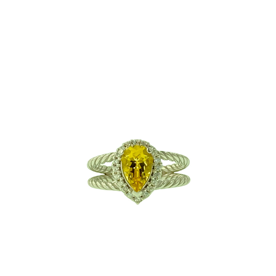 Pear Ring - White Gold