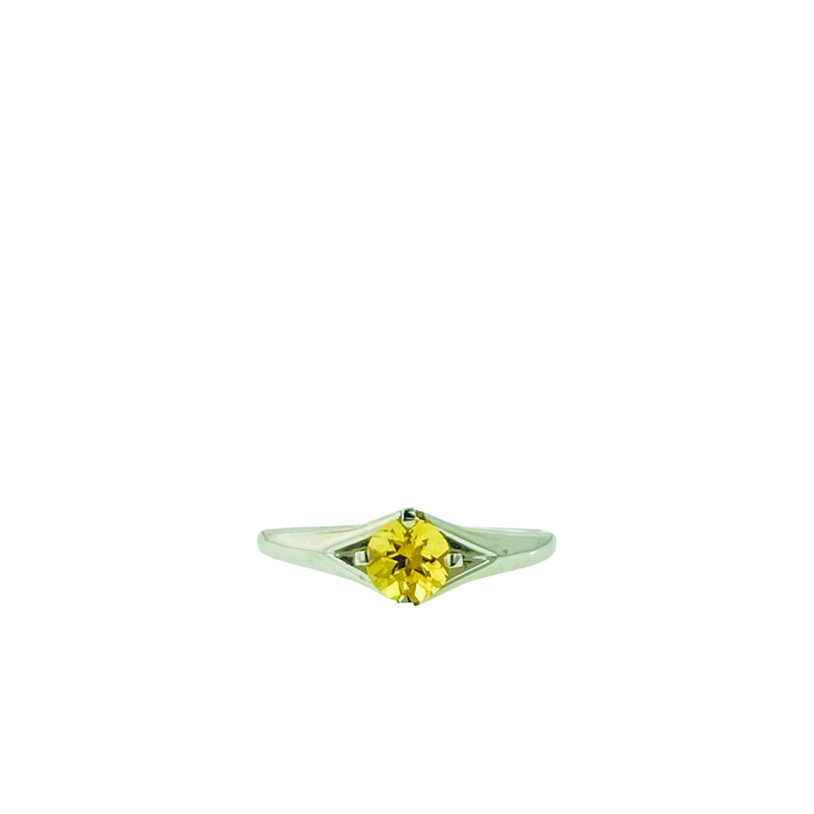Round Solitaire Ring - White Gold