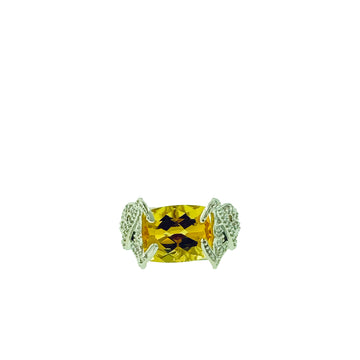 Antique Cushion Ring - White Gold