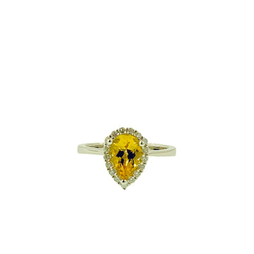Pear Ring - White Gold