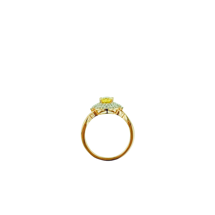 Diamond Halo Oval Ring - Rose Gold