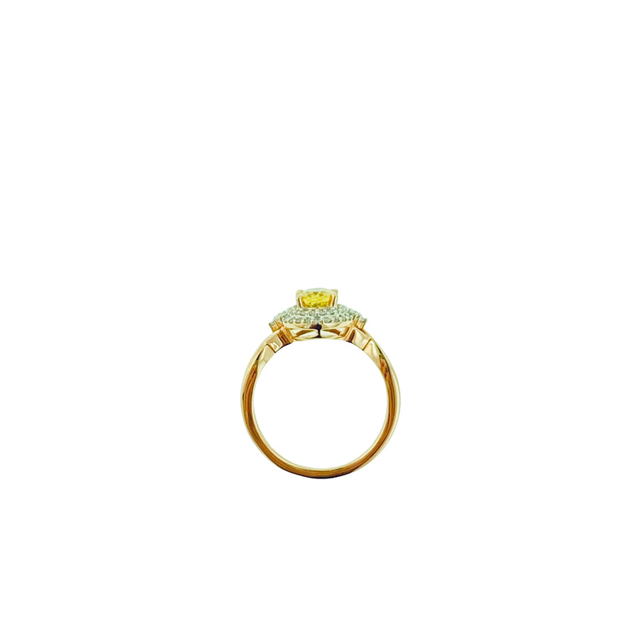 Diamond Halo Oval Ring - Rose Gold