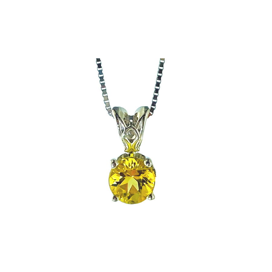 Scroll Solitaire Pendant 7mm Rd