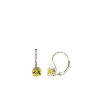 Crown Style Leverback Stud Earrings - White Gold (.90ct.tw.)