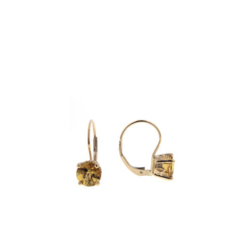 Crown Style Leverback Stud Earrings - Yellow Gold (2.20ct.tw.)