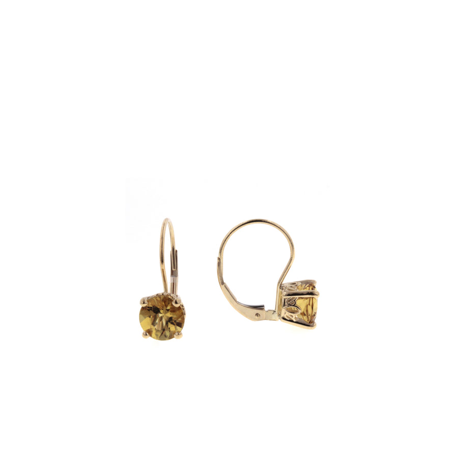 Crown Style Leverback Stud Earrings - Yellow Gold (2.20ct.tw.)