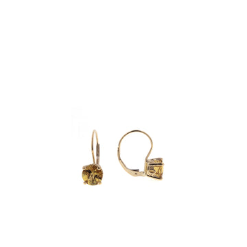 Crown Style Leverback Stud Earrings - Yellow Gold (1.40ct.tw.)
