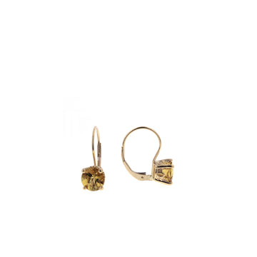 Crown Style Leverback Stud Earrings - Yellow Gold (.90ct.tw.)