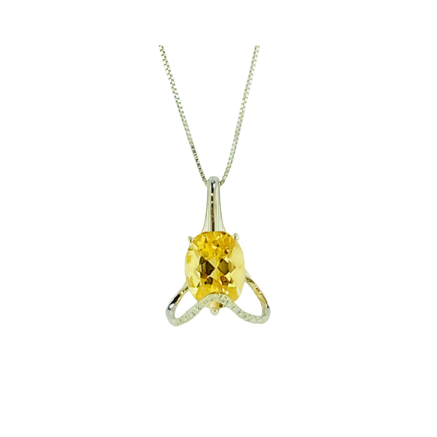 Ribbon Pendant - White Gold