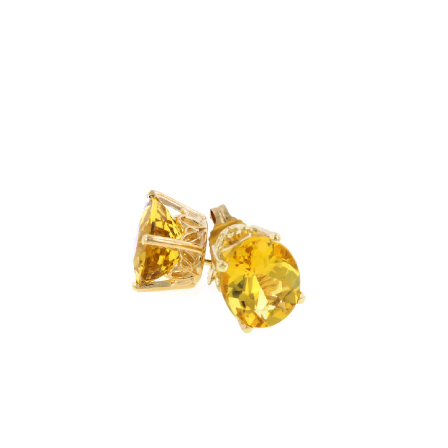 Crown Style Stud Earrings - Yellow Gold (2.20ct.tw.)