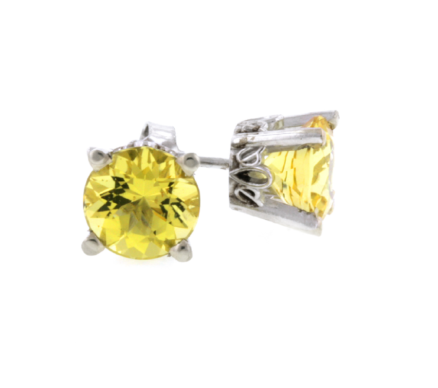 Crown Style Stud Earrings - White Gold (1.40ct.tw.)