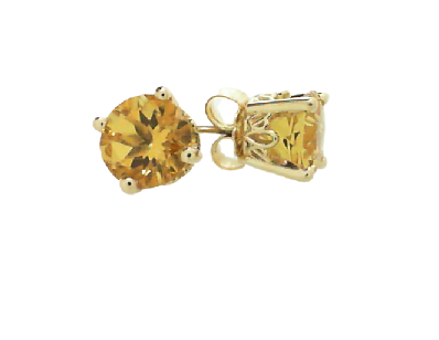 Crown Style Stud Earrings - Yellow Gold (2.20ct.tw.)