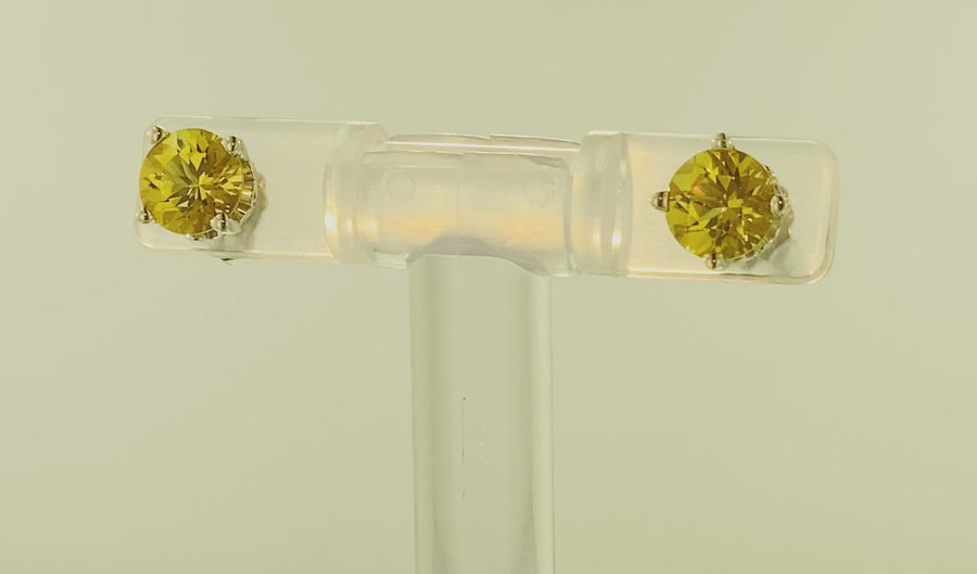 Crown Style Stud Earrings - White Gold (.90ct.tw.)