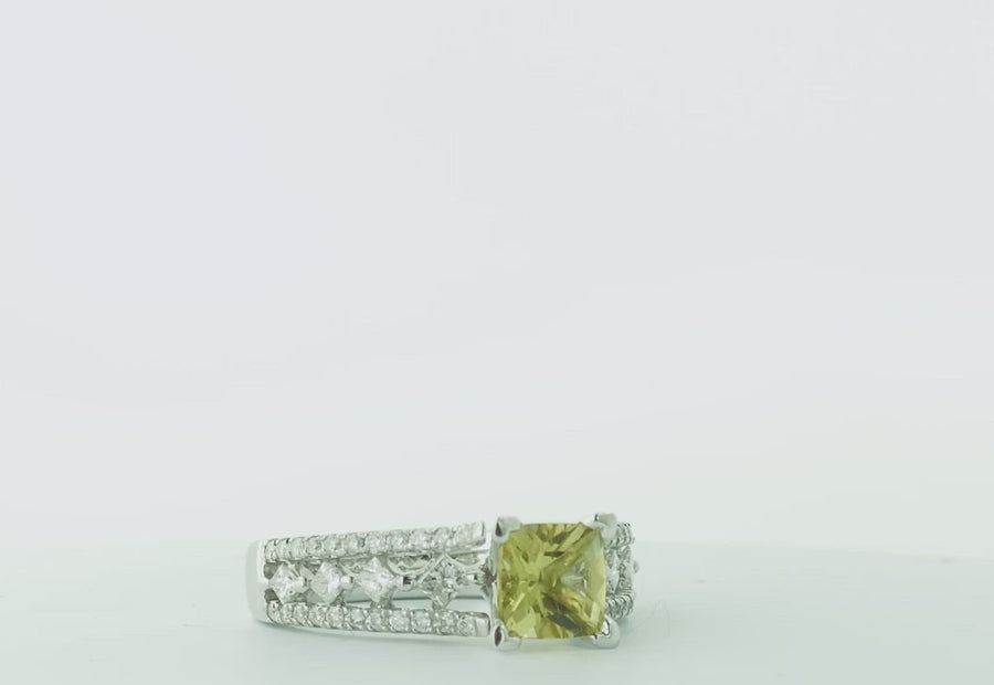 Square Cushion Ring - White Gold