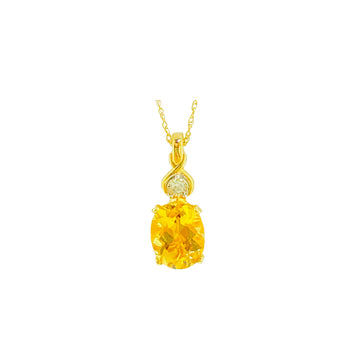 Oval Crown Style Pendant - Yellow Gold